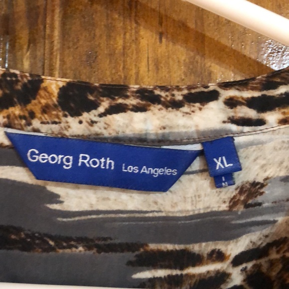 Vintage George Roth Silk Animal Print Blouse - Picture 4 of 7